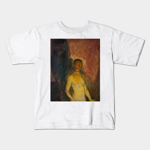 Self-Portrait in Hell by Edvard Munch Kids T-Shirt by Classic Art Stall